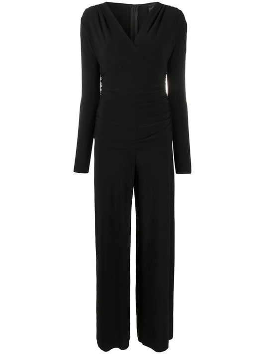 Gathered Wrap-Front Jumpsuit