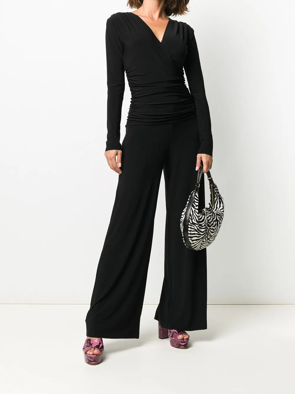Gathered Wrap-Front Jumpsuit