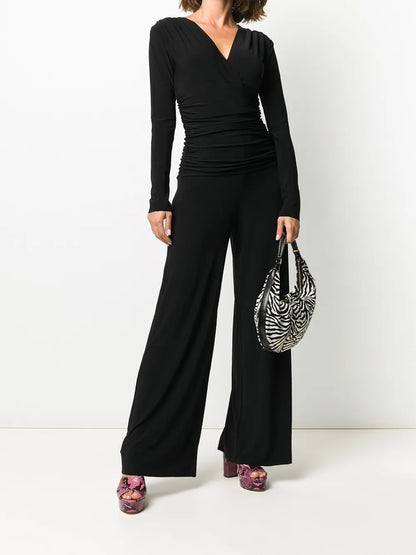 Gathered Wrap-Front Jumpsuit