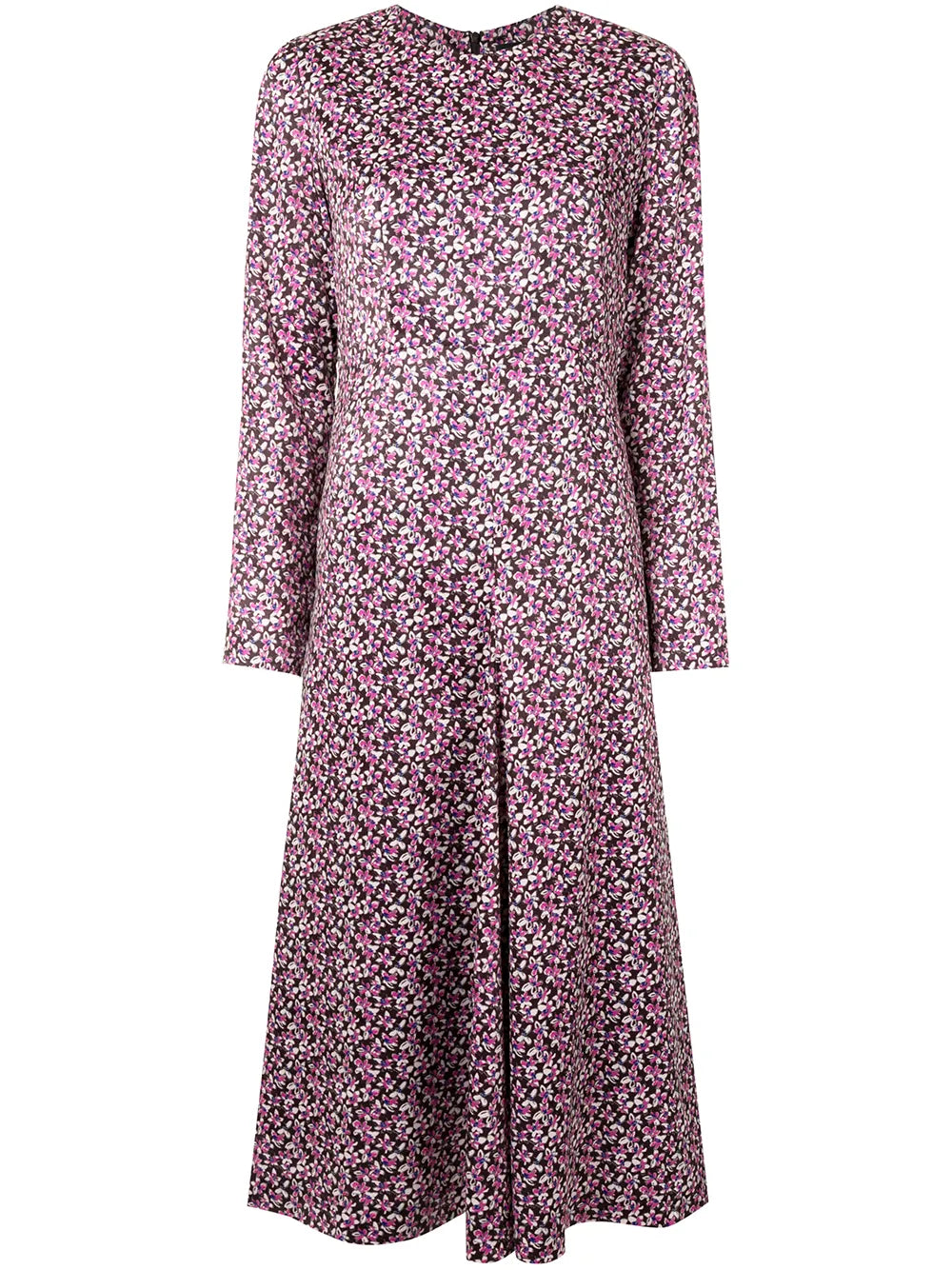 Floral-Print Flared Panel Midi Dress