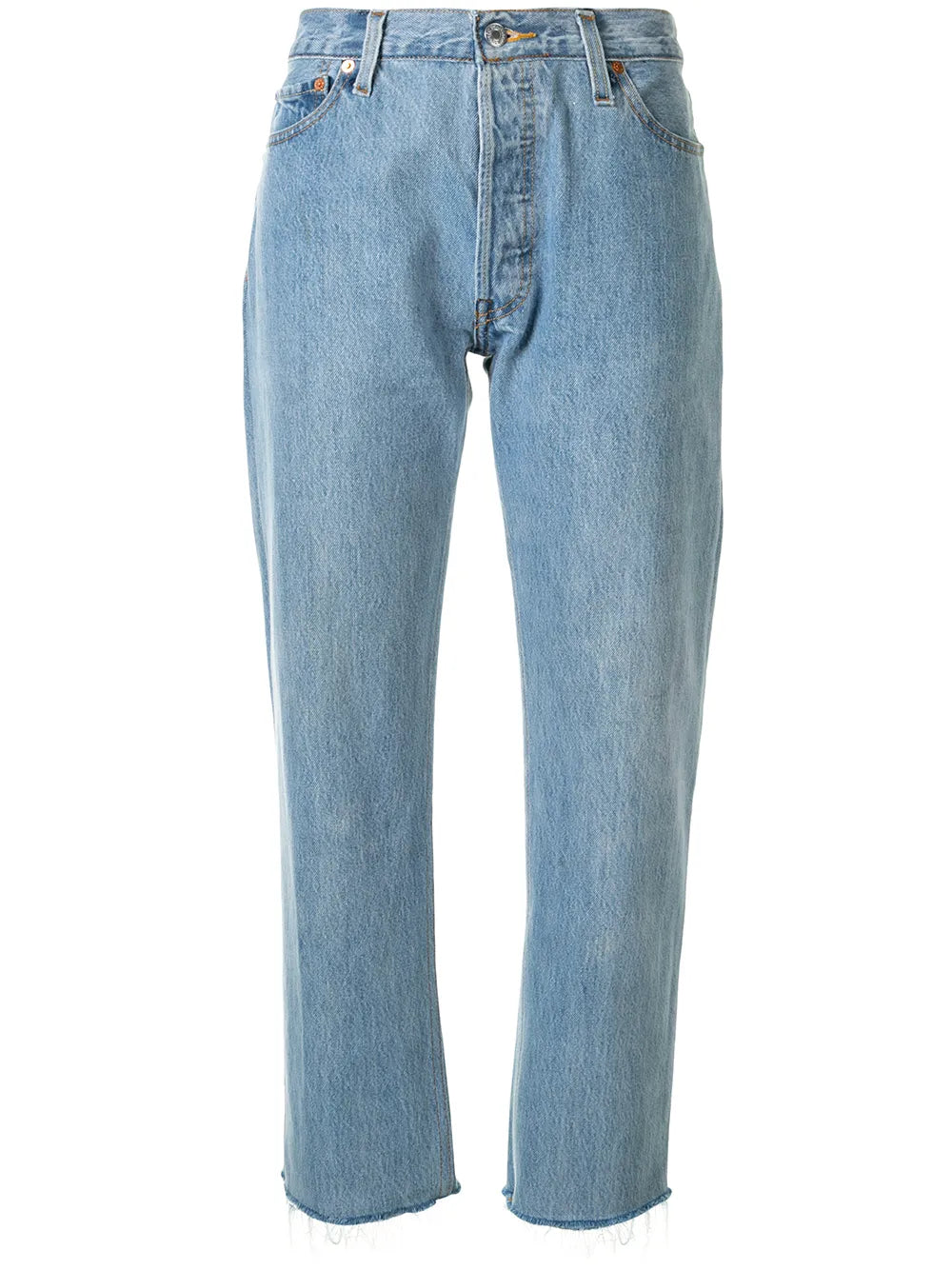 Stove Pipe Cropped Jeans