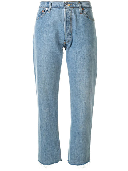 Stove Pipe Cropped Jeans