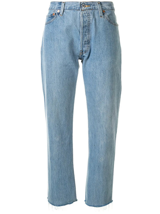 Stove Pipe Cropped Jeans