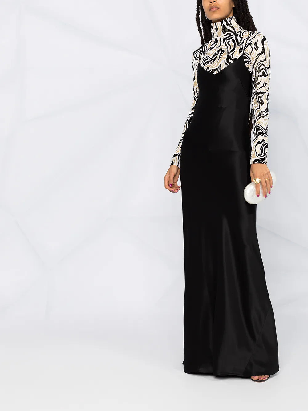 Satin V-Neck Slip Dress