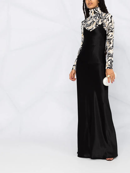 Satin V-Neck Slip Dress