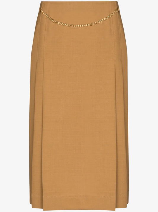 Chain Detail Midi Skirt