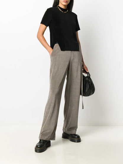 Slit Detail Crew Neck T-Shirt