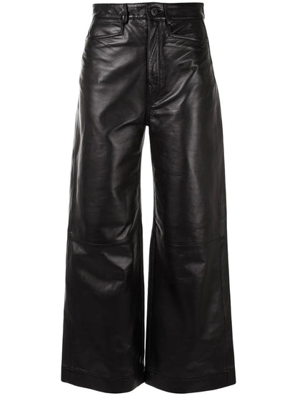 High-Rise Leather Culottes