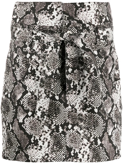 Snakeskin Print Mini Skirt