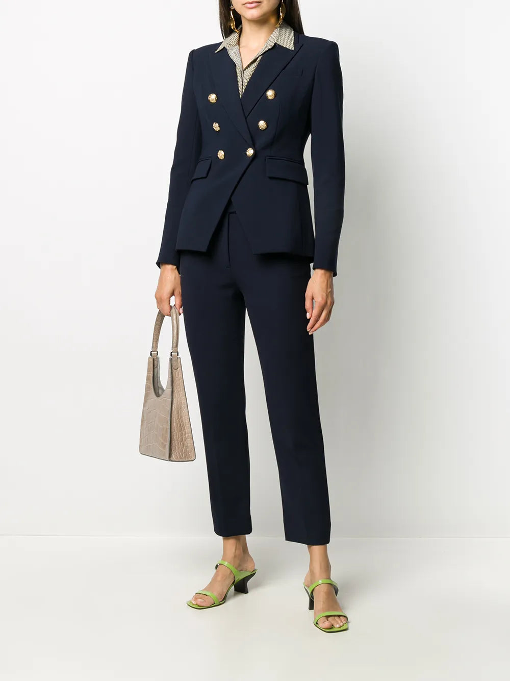 Renzo Embossed Button Detail Trousers