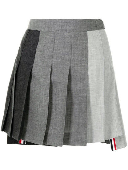 Dropped Back Pleated Mini Skirt