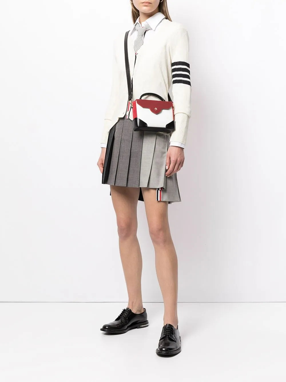 Dropped Back Pleated Mini Skirt