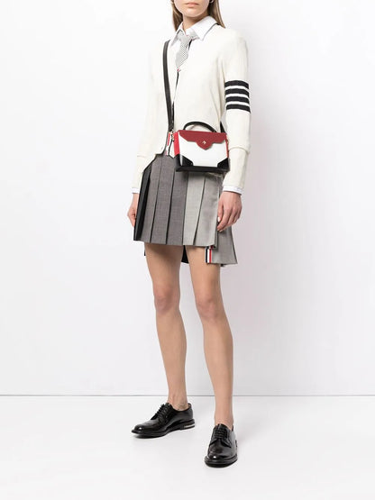Dropped Back Pleated Mini Skirt