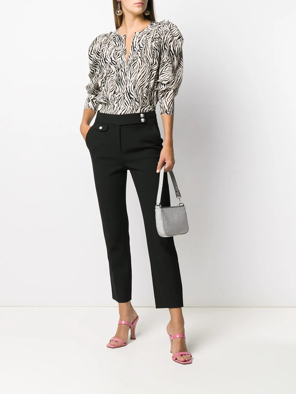 High-Rise Slim-Fit Trousers