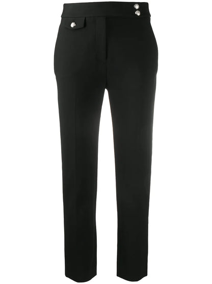 High-Rise Slim-Fit Trousers