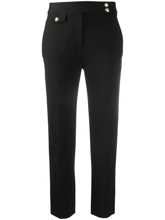 High-Rise Slim-Fit Trousers