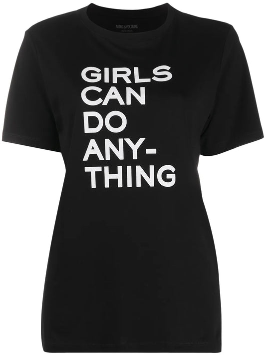Slogan Print Round Neck T-Shirt