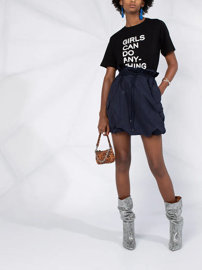 Slogan Print Round Neck T-Shirt