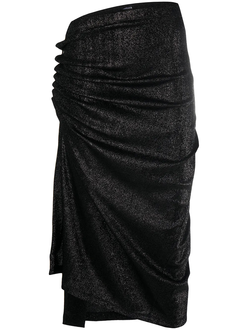 Metallic Threaded Asymmetric Skirt