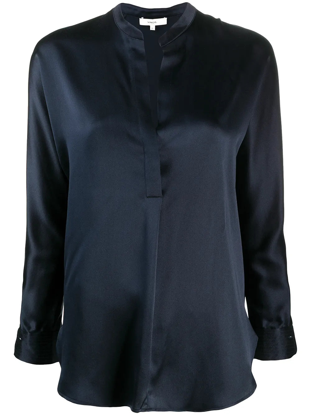 Long-Sleeved Open Front Blouse