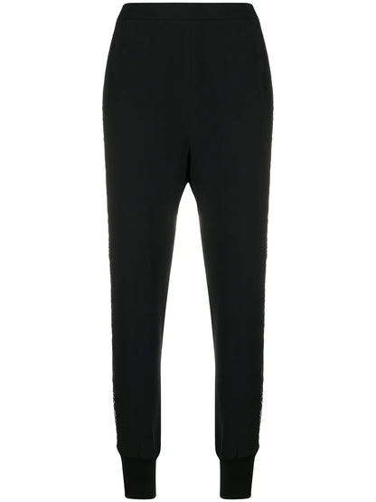 Lace Cut-Out Tapered Trousers