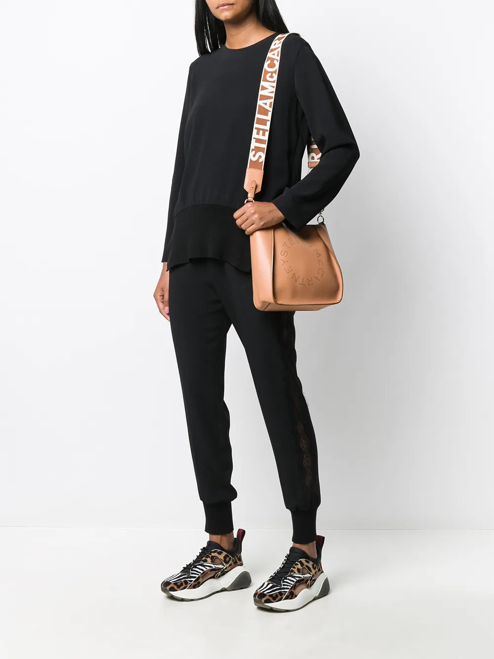 Lace Cut-Out Tapered Trousers