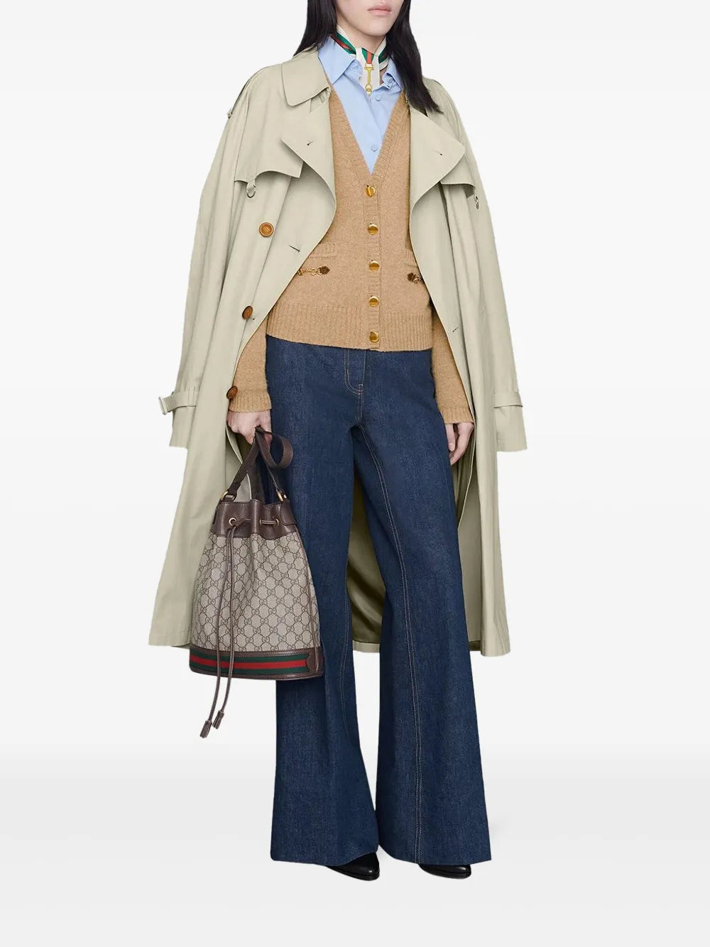 Horsebit-Detail Cashmere Cardigan