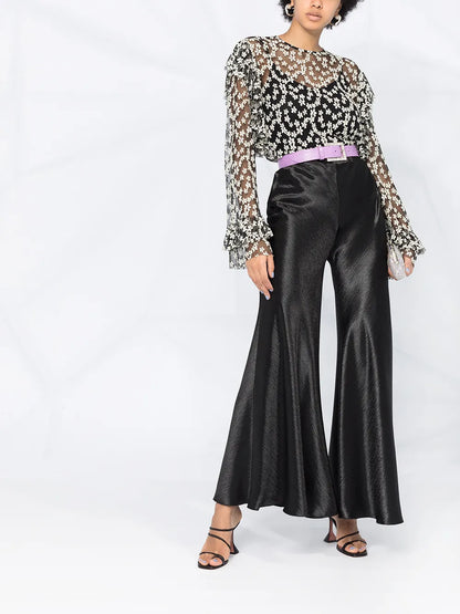 Wide Bell-Flare Trousers