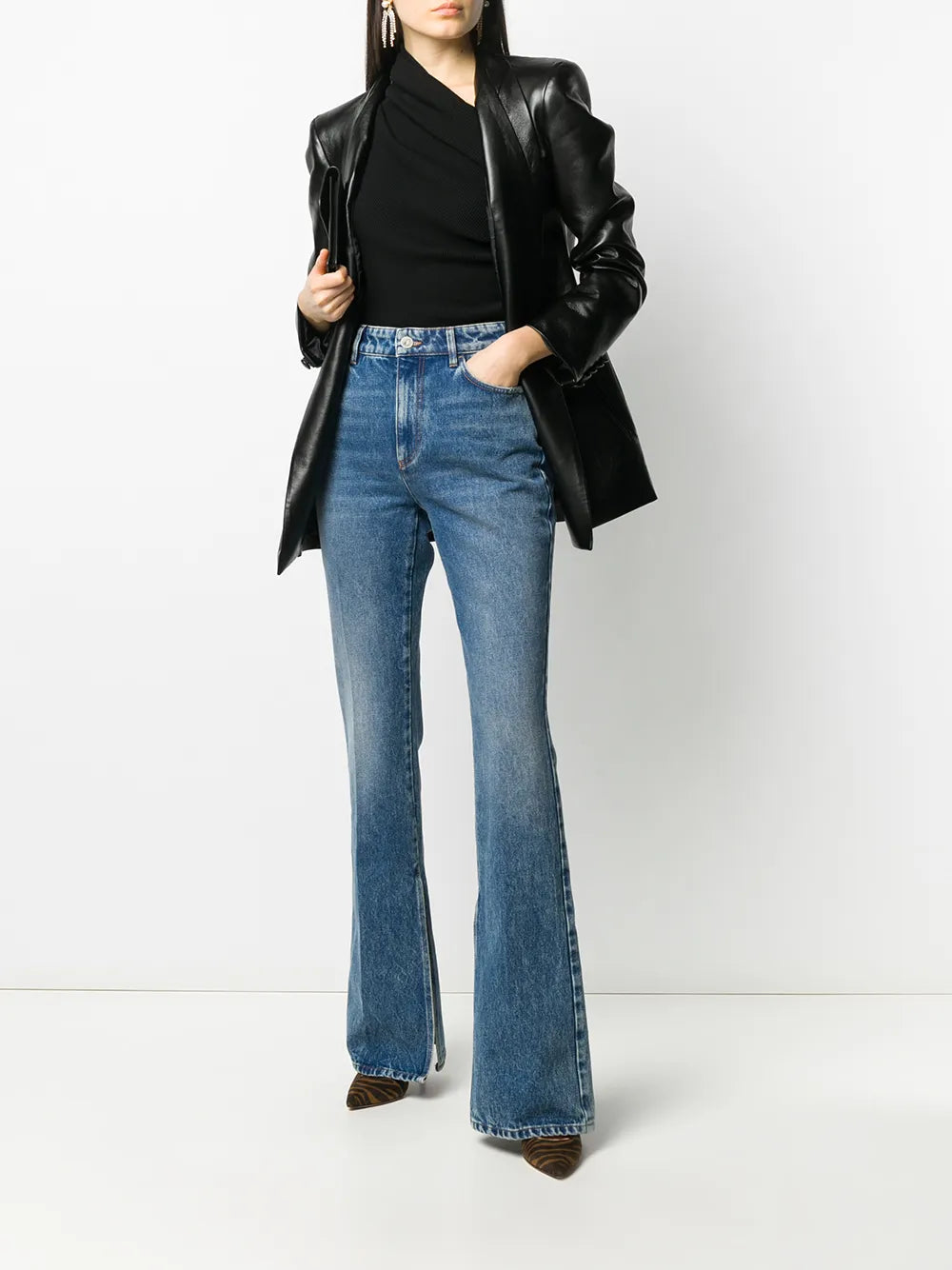 High-Waisted Bootcut Jeans