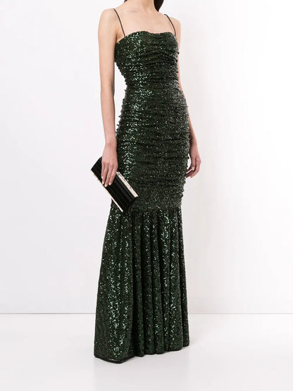 Sequin-Embellished Fishtail Gown