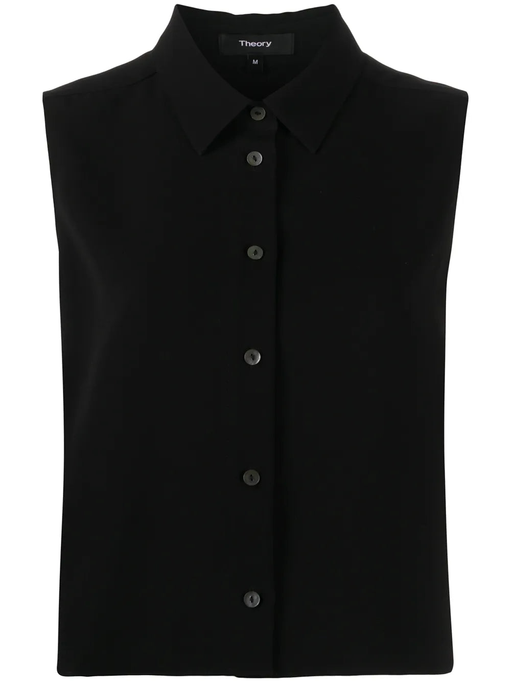Pointed Collar Sleeveless Shirt