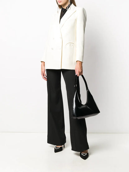 Double-Breasted Silk Blazer