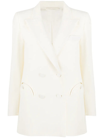 Double-Breasted Silk Blazer