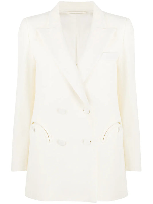 Double-Breasted Silk Blazer