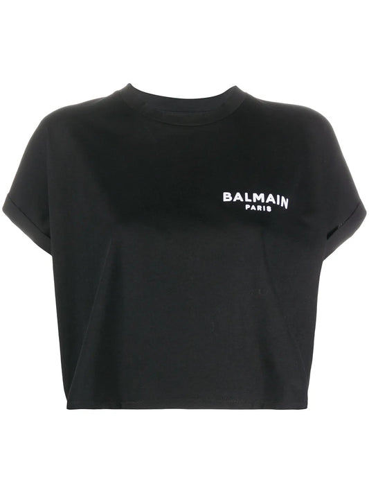 Logo-Embroidered Cropped T-Shirt