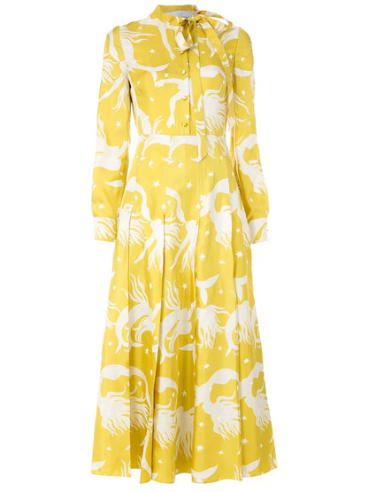 Printed Silk Twill Dress