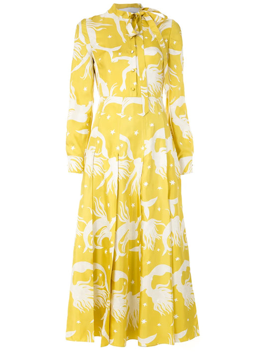 Printed Silk Twill Dress
