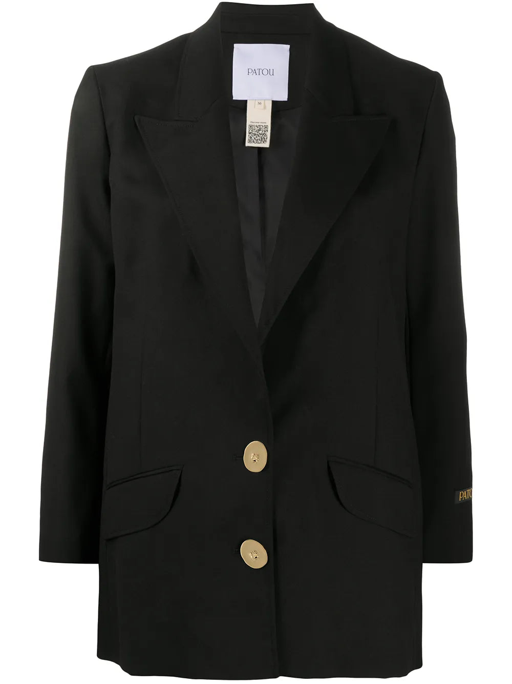Jewel-Button Wool Blazer