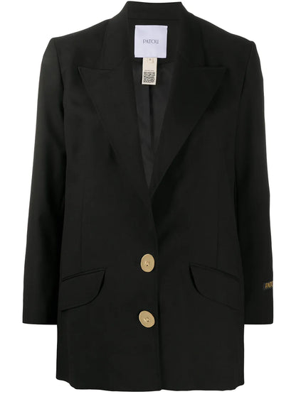 Jewel-Button Wool Blazer