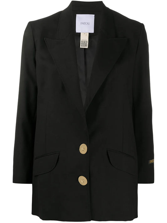 Jewel-Button Wool Blazer