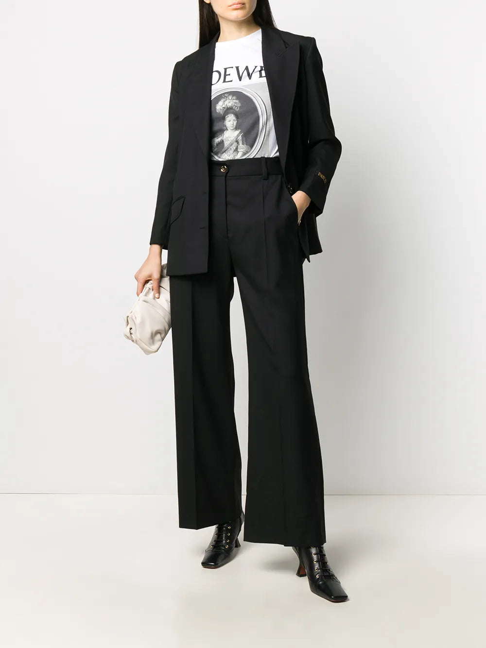 Jewel-Button Wool Blazer