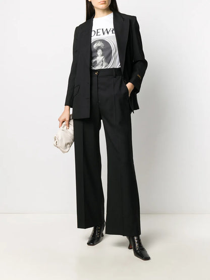 Jewel-Button Wool Blazer