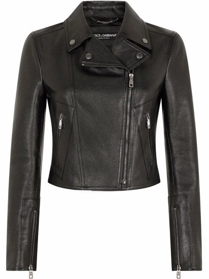 Cropped Leather Jacket