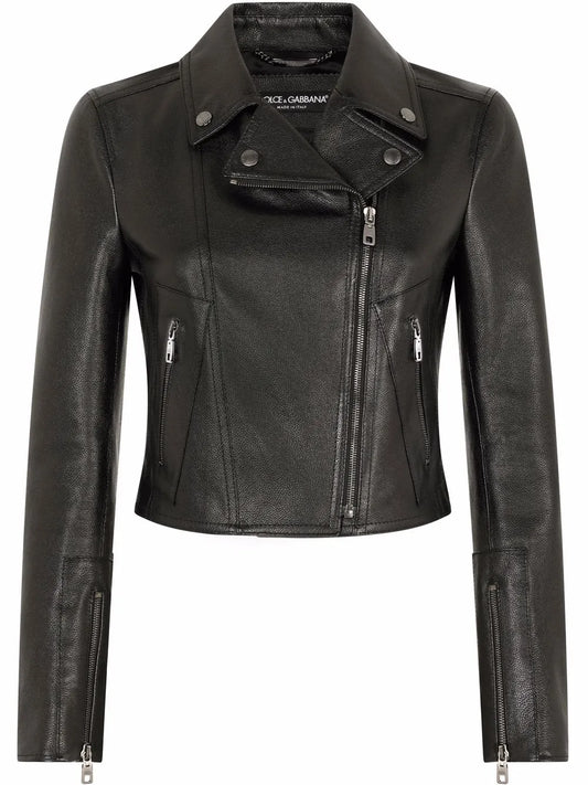 Cropped Leather Jacket