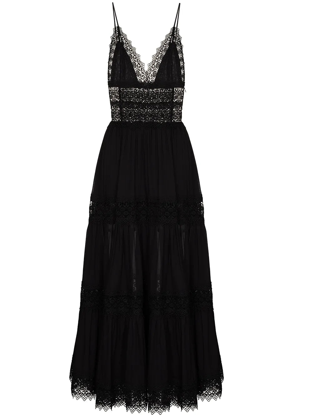 Cindy Lace-Trim Maxi Dress