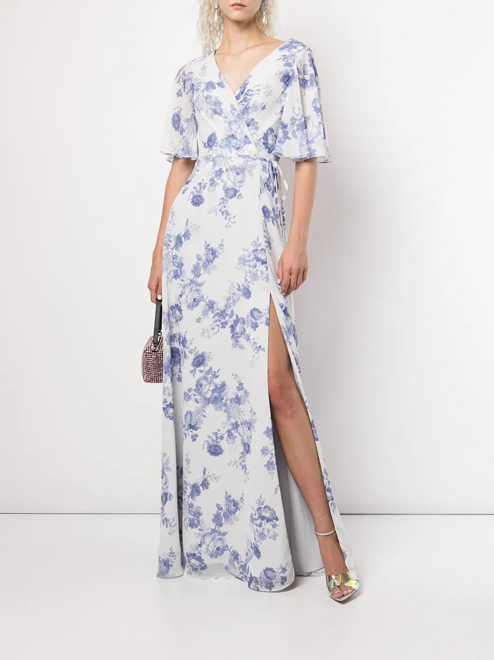 Floral-Print Wrapped Maxi Dress