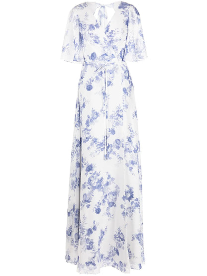 Floral-Print Wrapped Maxi Dress