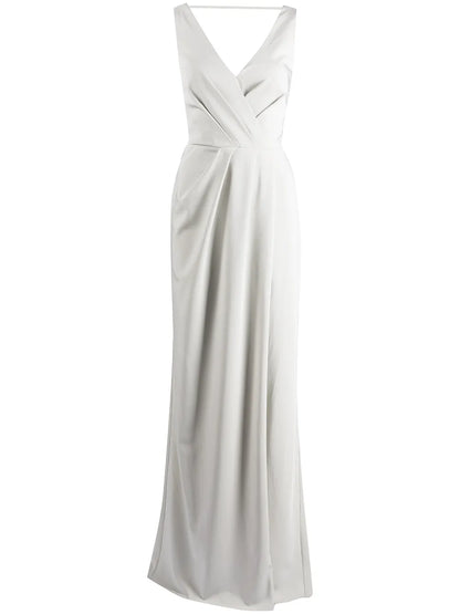 Cowl-Detail Floor-Length Gown