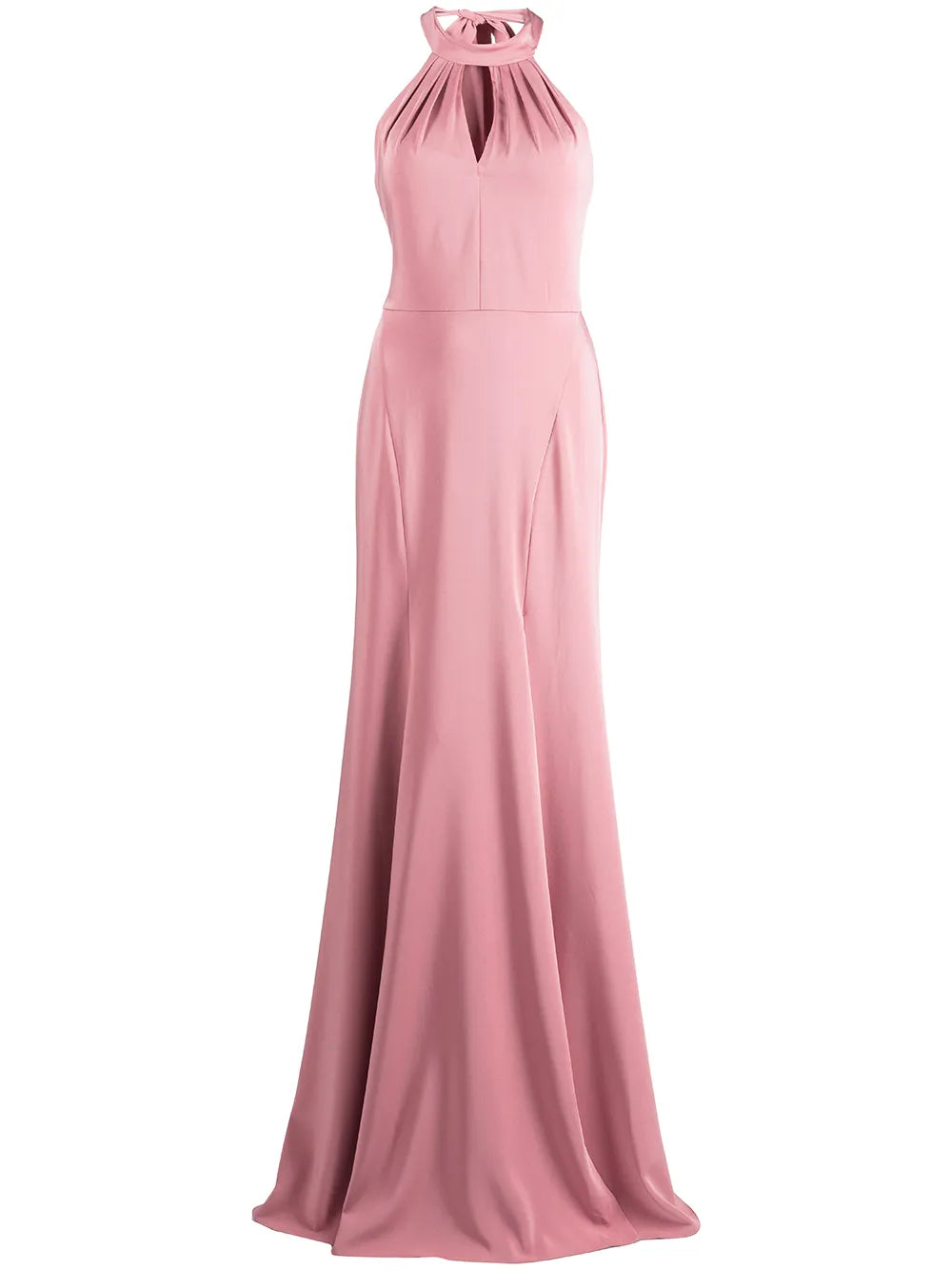 Keyhole-Detail Floor-Length Gown