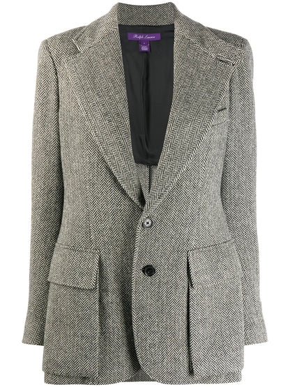 Herringbone Fitted Blazer